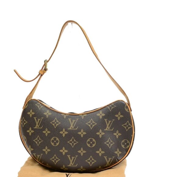 LOUIS VUITTON Pochette Croissant Hand Bag Monogram Leather Brown - Picture 1 of 15